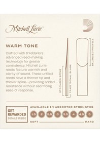 Resim D'addario Rml10bcl350 Mitchell Lurie Bb Klarnet Kamışı No: 3.5 İleri Seviye - 10'lu Paket Klasik Müzik Öğrencileri İçin İdeal, Hassas Tepki Ve Zengin Tını 