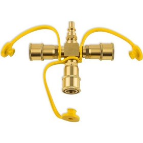 Resim Leezsing Pirinç Y Tipi 1/4" Karavan Hortum Bağlantı Adaptörü - 4'lü Set 