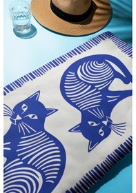 Resim Dijital Baskı Plaj Deniz Havlusu Kedi Desenli Peştamal Hvl0129 Renkli 