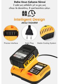 Resim Assur ASR1030-02-02 21V Çift Akü 6 Başlıklı Set Sarı 