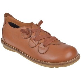 Resim Pullman Hakiki Deri Lastik Bağcıklı Kadın Ayakkabı Plm-34211 Taba Taba 