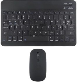 Resim NovStrap Samsung Galaxy Tab A11 / A11 Plus ile Uyumlu Türkçe Q Bluetooth Klavye Mouse Seti Şarjlı SİYAH 