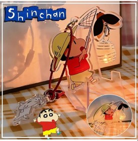 Resim Sarı Halka-crayon Shin-chan Sevimli Anime Akrilik Anahtarlık Karikatür Çift Anahtarlık Kolye Yaratıcı Araba Anahtarlık Çanta Charm Aksesuarları Hediye 