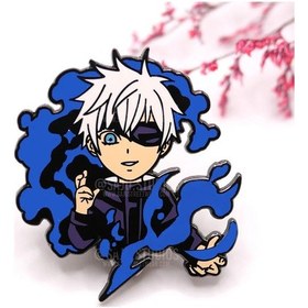 Resim Oazismarket Jujutsu Kaisen Anime Metal Enamel Pin - Çizgi Film Karakteri Aksesuar Rodyum Kaplama 