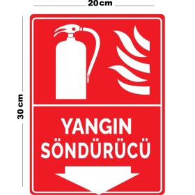 Resim Metal Yangın Söndürücü 20CM x 30CM A4 Büyüklüğünde Uyarı Levhası Yönlendirme Tabelası 