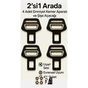 Resim Gusion 4 Adet Araç Kemer Tokası Sinay - Uyarı Susturucu Açacak 2 Işlevsel Kullanım 