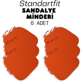 Resim Xpermate 6'lı Standartfit Oval Sandalye Minderi 42x42x5kiremit 