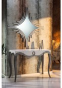 Resim 90 Cm Kabartmalı Dresuar Ve Ayna Takımı Tamamı Ahşap Beyaz 