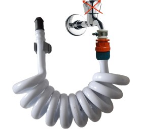 Resim Plasyay Spiral Wc Taharet Hortumu Rekorlu ve Duvara Sabitlemeli 2 Metre Beyaz 