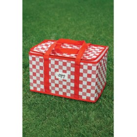 Resim Kare-Mis Termo Lüks Piknik Çantası Kırmızı Ekoseli 35 x 20 x 20 cm 