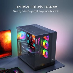 Resim GamePower Warcry Prism 4xARGB Fan Cam ATX Gaming Kasa 