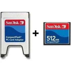 Resim Pmr Sandisk Pcmcıa-Cf Compact Flash Adaptör + 512MB Compact Flash Kart 