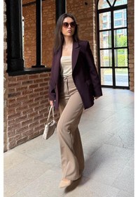 Resim Madmext Mürdüm Astarlı Kadın Blazer Ceket Mg2508 Mürdüm 