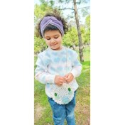 Resim Örgü Çiçekli Kız Çocuk Çantası 