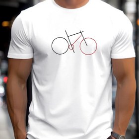 Resim Erkekler için Yazlık Rahat Bisiklet Grafikli T-Shirt - Sarı, Kısa Kollu, Düzenli Kesim, Hafif ve Nefes Alabilen, Rahat Kıyafetler İçin Uygun, Nefes Alabilen Giyim | Grafikli Tişört | Rahat Kesim 