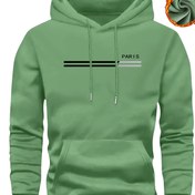 Resim Erkekler İçin Kalın Polar Kapüşonlu Sweatshirt - Pembe Paris Baskılı Hoodie, Fransızca Yazı ile Kayak, Koşu ve Açık Hava Etkinlikleri İçin Islak Kışlık Ceket, Makinede Yıkanabilir Benzeri Kumaş, Günlük Uyum (Noel/Doğum Günü Hediyesi) 