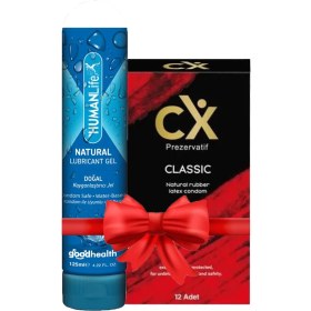 Resim Cx Prezervatif Classic 12'li + Humanlife 125 ml Doğal Jel Lubricant 