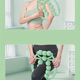 Resim 1 adet Elde Taşınabilir Bacak Kas Masajı - Yeşil Halka Tasarımı, Elektrikli Olmayan, Egzersiz, Fitness, Yoga için İdeal - Ev Kullanımı için Mükemmel, Egzersiz Ekipmanı|Ergonomik Tasarım|Plastik Yapı 