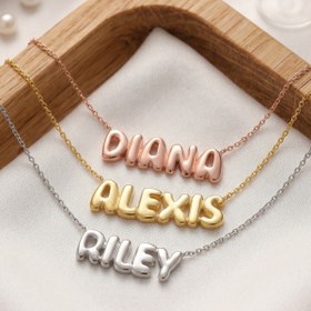 Resim İsimli Bombeli Kişiye Özel 925 Ayar Gümüş Kadın Kolye 