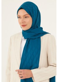 Resim Mirsoy Scarf Dalga Desen İpeksi Jakar Şal - İndigo İndigo 