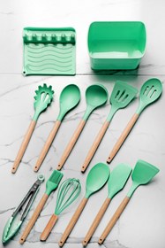 Resim Queen's Kitchen 13 Parça Bambu Tutacaklı Lüx Silikon Çeyiz Seti 