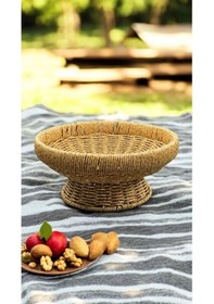 Resim 3'lü Hasır Set Kapaklı 2 Boy Patates Soğan Sepet Ve 26 Cm Meyveli 