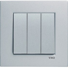 Resim Viko Novella Gümüş Üçlü Anahtar Çerçeveli 
