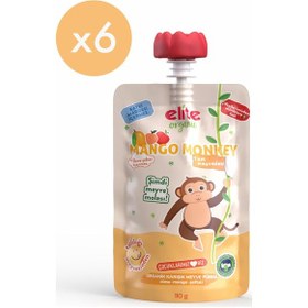 Resim Mango Monkey Organik Karışık Meyve Püresi 110 Gr 6 Adet 