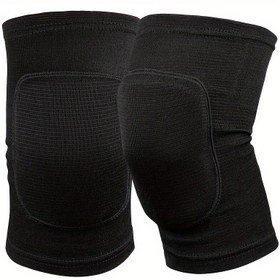 Resim Sünger Dizlikler, Voleybol, Futbol ve Paten İçin Uygun - Siyah Polyester Lif Malzeme, Tek Adım Tasarım, Vücuda Oturan, Maksimum Destek Sağlar, Açık Hava Spor Ekipmanı 