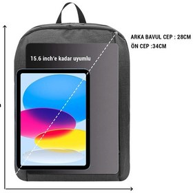 Resim Unisex Su Geçirmez 3 Gözlü 15.6 İnch Laptop Apple Uyumlu MacBook çantası Al5323 