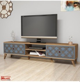 Resim Variant Class Tv Ünitesi - Ceviz / Mavi (Kalsedon) 