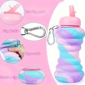 Resim 500ml silikon su şişesi Katlanabilir sippy bardak - Kamp ve seyahat için BPA içermez, Fitness Koşu Açık Hava 2025 yeni model 