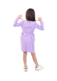 Resim Toontoy Kız Çocuk Baskılı Relax Fit Bisiklet Yaka Uzun Kollu Cepli Elbise - Lila 