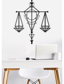 Resim Adalet Terazisi Metal Tablo Siyah 