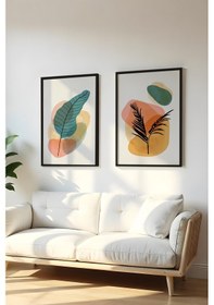 Resim Huhuli Ahşap Siyah Çerçeveli 2 Parça Set Tablo Huhu65 