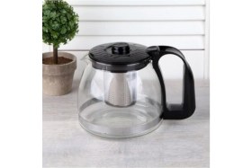 Resim Feyza Design Şeffaf Cam Demlik 700 Ml, Süzgeçli, Çay ve Bitki Demleme Seçeneği 