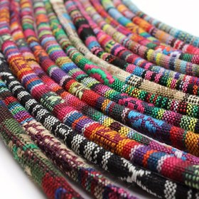 Resim 1 Adet 5 Metre Çok Renkli El Yapımı 6mm Yuvarlak Kumaş Etnik İp Nakış İpleri DIY Bilezik Yapımı İçin 