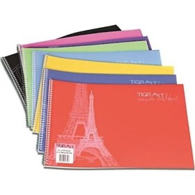 Resim Tigra Resim Defteri Spiralli Plastik Kapak 25 Yp 35x50 TR-002-12 li 