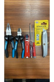 Resim EuroStar 6 Parça Usta Seti 180 MM Pense ve 160 MM Yan Keski İzeltaş Set Made İn Germany 