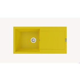 Resim Polex Cristalüx Granit Evye P-X1 Sarı Tezgah Altı Ve Tezgah Üstü Mutfak Evyesi 98x49.5 CM 