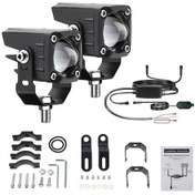 Resim Hallow-motosiklet Led Sürüş Sis Farları 120w 18000lm 6 Aydınlatma K22731r Kl Siyah Siyah 