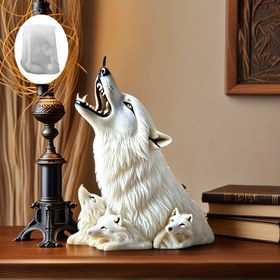 Resim Silikon Mum Kalıbı, Üç Yavru Köpeği Bakarken Uluyan Beyaz Kurt Mum Kalıbı, Ev Dekorasyonu veya Tatil Hediyesi için Uygun El Yapımı Kalıp, Ebeveyn-Çocuk veya Çiftler için DIY Mum Yapım Aracı, Çalışma Odası ve Oturma Odası İçin Masa Dekoratif Mum Kalıbı, Yıl Boyu 365 Gün Kullanım 