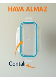 Resim 4'lü Vakumlu Saklama Kabı Seti Hava Almaz Bpa Free Kilitlenebilir Gıda Erzak Kabı 2.5 L Şeffaf 