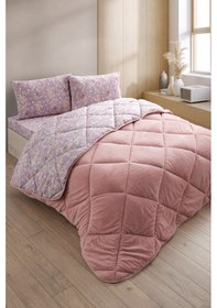 Resim Nordelle Çift Kişilik Wellsoft Yorgan Uyku Seti Pudra 