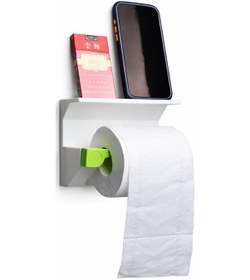 Resim Raflı Duvara Monte Tuvalet Kağıdı Askılığı Telefon & Yedek Rulo Koyma Alanlı Modern Banyo Aparatı Çok Renkli 