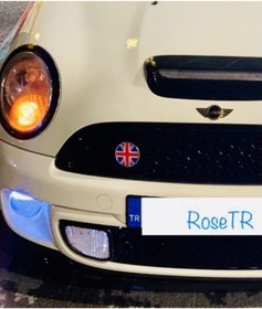 Resim RoseTR Mini Cooper Ön Izgara Union Jk Arma Ön Panjur Rozet Logo Amblem Kırmızı/mavi Renk Metal Çift Vidalı 