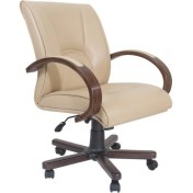 Resim Bubu Home Arnavut Ahşap Kollu Deri Şef Koltuğu 