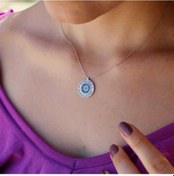 Resim Tamtur Baget Taşlı 925 Ayar Gümüş Kolye-2169 