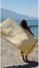 Resim Batik Desenli Bez Peştemal SARI 100 x 180 