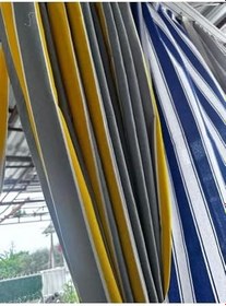 Resim Branda Balkon Perdesi Kornişli Ve Bağcıklı Fon Perde,Sarı-Gri 590 X 230 